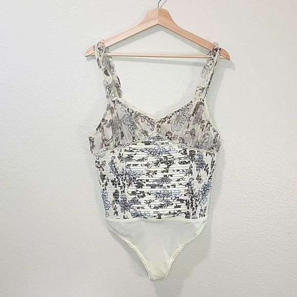 NWT FREE PEOPLE WEEKEND PLANS BODYSUIT COMBO TEA MEDIUM - Picture 2 of 11